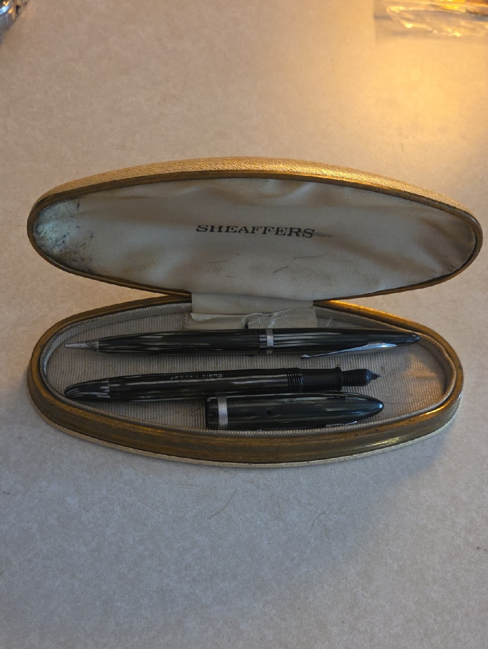 Sheaffer's Black Marble Fountain & Pencil Set